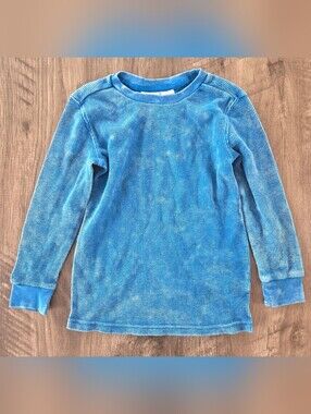 Kids R Us Boy's Blue Factory Distressed Long Sleeve Thermal Top Size 5T